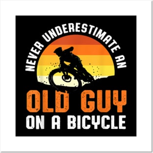 An Old Guy On A Bicycle Riders Dad Posters and Art